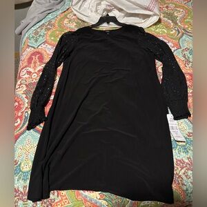 MSK Black Dress with Embellished Sleeves